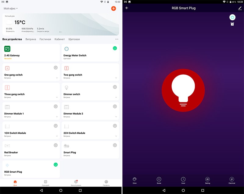 Розеточный WiFi выключатель Tuya Smart RGB Plug Energy Meter в приложении Tuya Smart®